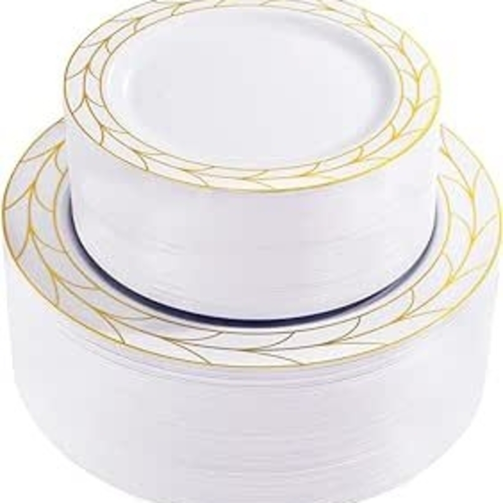 Elegant White and Gold Party Plates